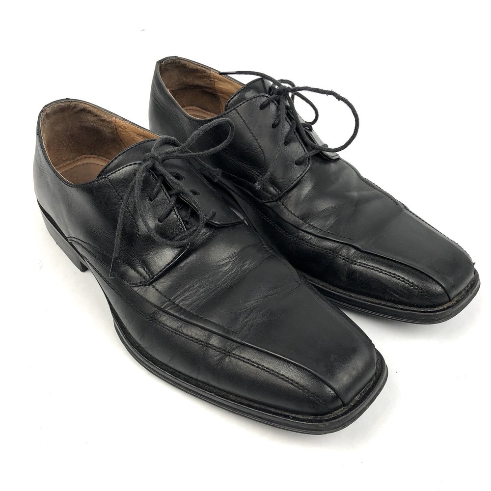 Johnston & Murphy 9.5 D Men's Dress Shoes Black Leather Lace Up Oxford - Picture 2 of 9